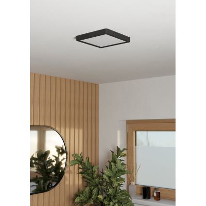 Eglo - Candeeiro de tecto para casa de banho LED/10,5W/230V 22x22 cm IP44 preto