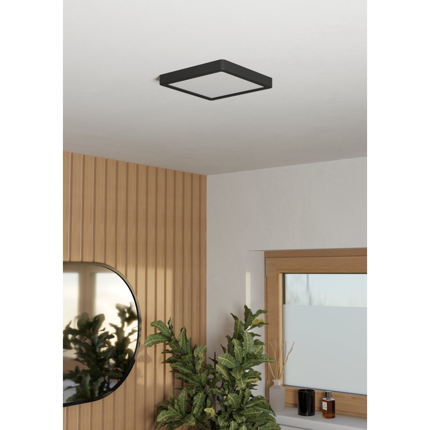 Eglo - Plafon de tecto para casa de banho LED/10,5W/230V 2700/4000/6500K 22x22 cm IP44 preto
