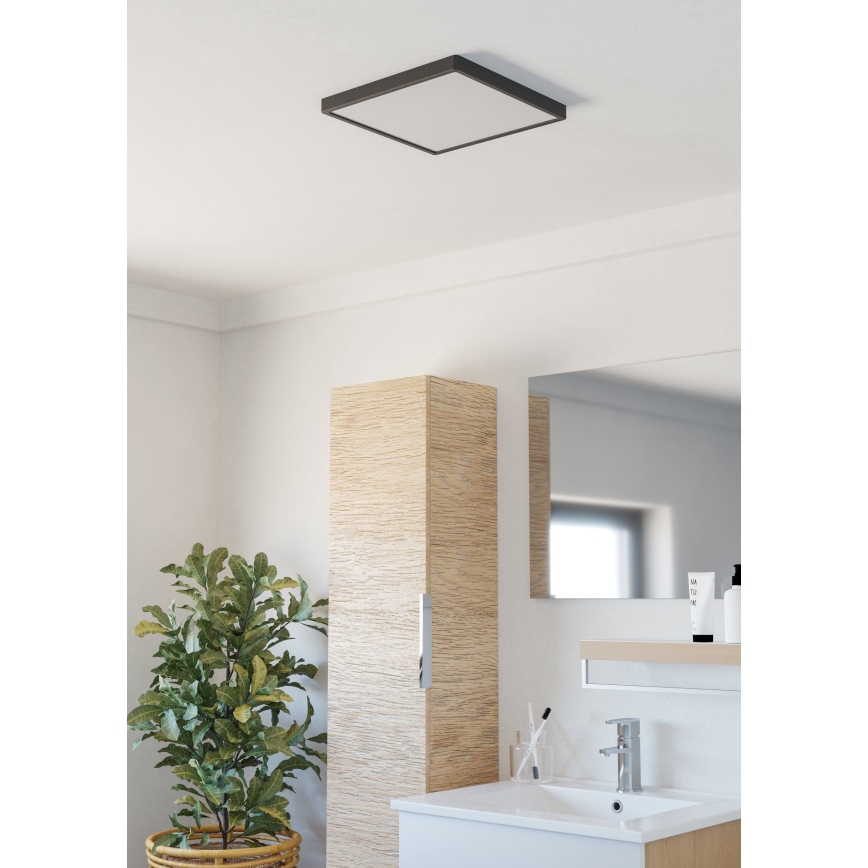 Eglo - Plafon para casa de banho LED/13W/230V 29x29 cm IP44 preto