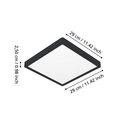 Eglo - Plafon para casa de banho LED/13W/230V 29x29 cm IP44 preto