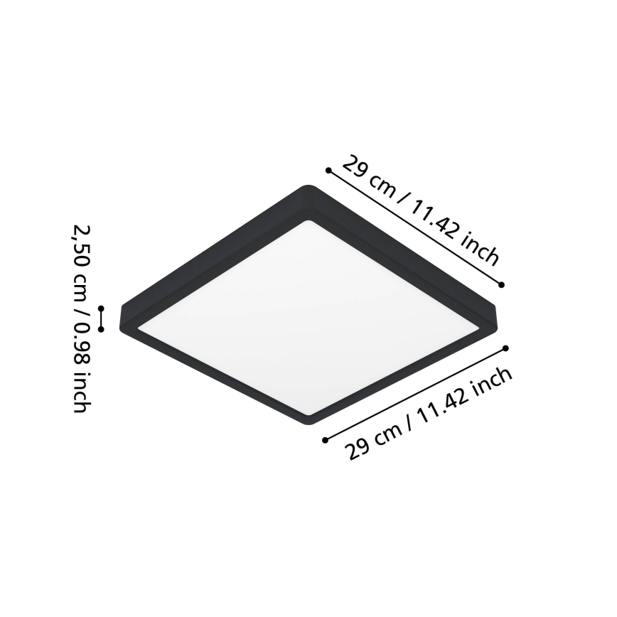 Eglo - Plafon para casa de banho LED/13W/230V 29x29 cm IP44 preto