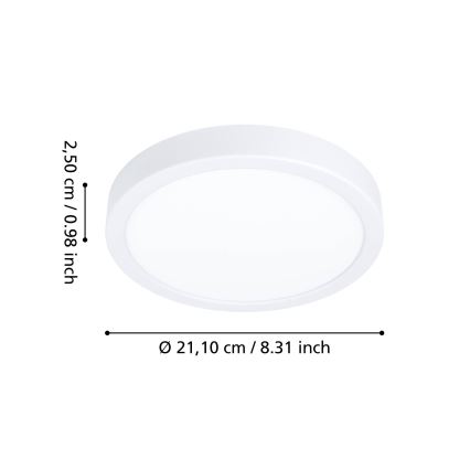 Eglo - Luminária de tecto LED para casa de banho LED/11,5W/230V Ø 21,1 cm IP44 branca