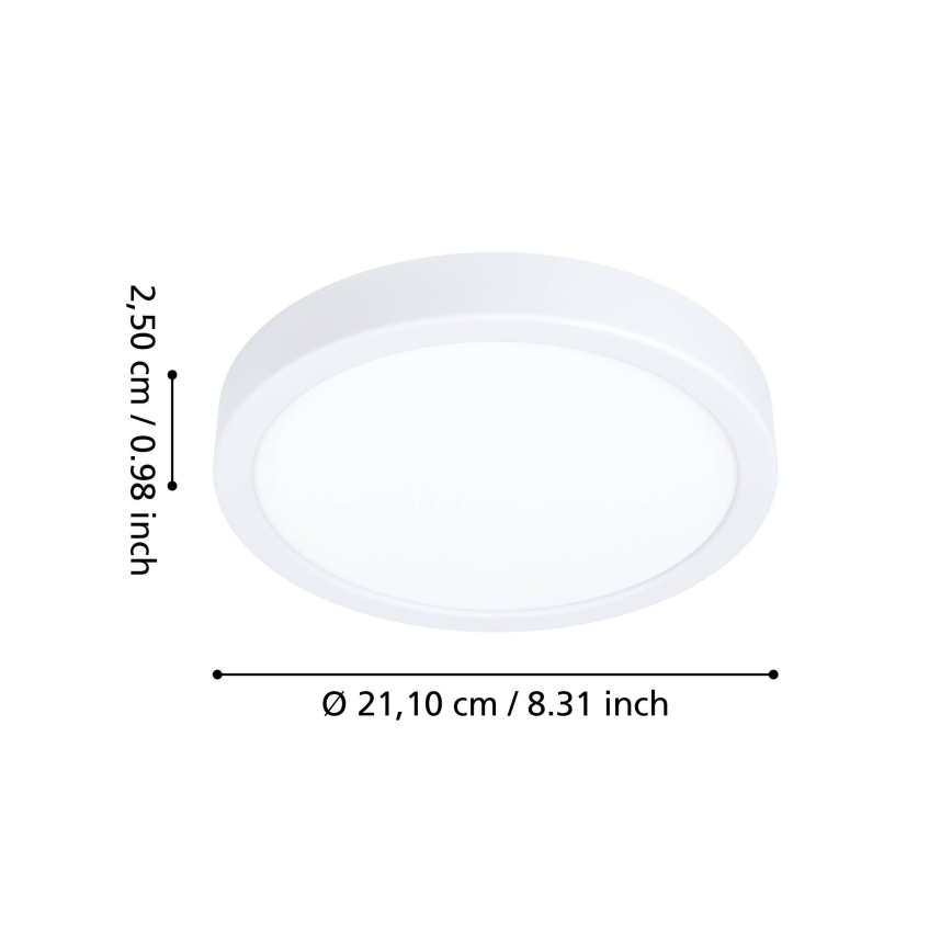 Eglo - Luminária de tecto LED para casa de banho LED/11,5W/230V Ø 21,1 cm IP44 branca
