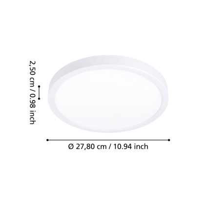 Eglo - Candeeiro de teto para casa de banho LED/14,2 W/230 V 2700/4000/6500 K Ø 27,8 cm IP44 branco