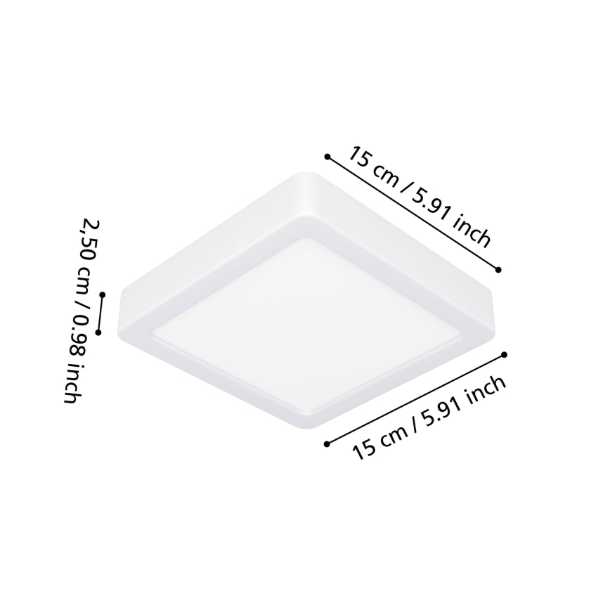 Eglo - Candeeiro de tecto LED para casa de banho LED/7W/230V 2700/4000/6500K 15x15 cm IP44 branco