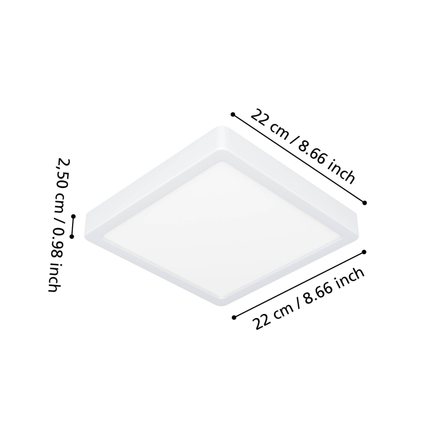 Eglo - Candeeiro de teto LED para casa de banho LED/10,5W/230V 2700/4000/6500K 22x22 cm IP44 branco
