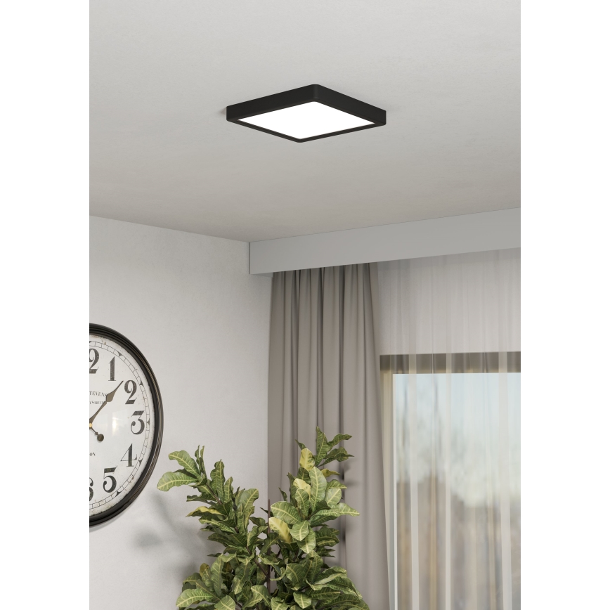 Eglo - Candeeiro de teto LED RGBW dimerizável para casa de banho LED/10,5W/230V 2700-6500K 22x22 cm IP44 preto