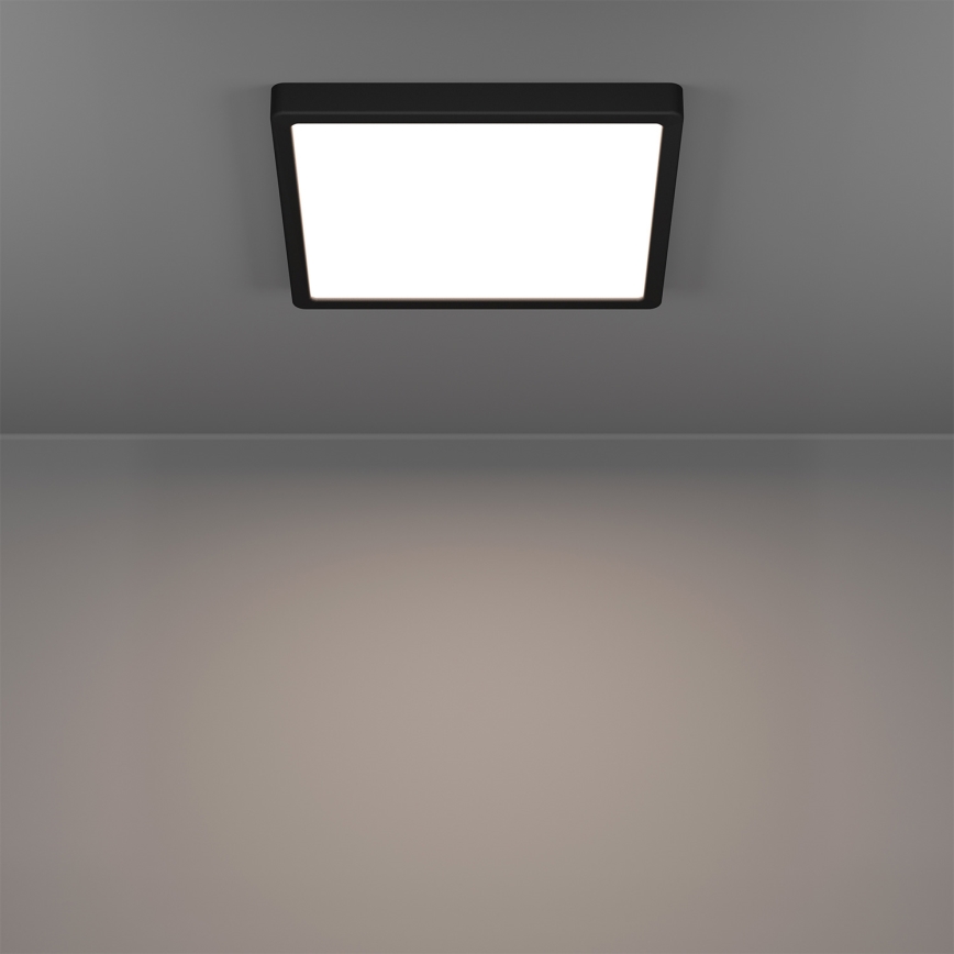 Eglo - Luminária de teto para casa de banho LED RGBW dimerizável LED/13,5W/230V 2700-6500K 29,5x29,5 cm IP44 preta