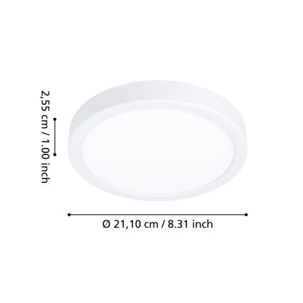 Eglo - Luminária de teto para casa de banho LED RGBW dimerizável LED/11,2W/230V 2700-6500K Ø 21,1 cm IP44 branca