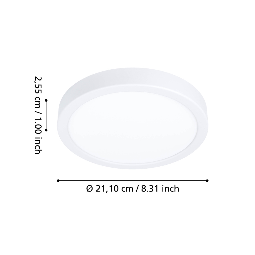 Eglo - Luminária de teto para casa de banho LED RGBW dimerizável LED/11,2W/230V 2700-6500K Ø 21,1 cm IP44 branca
