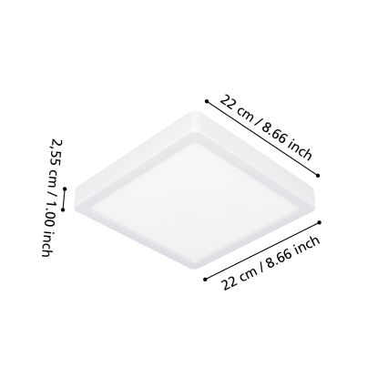 Eglo - Candeeiro de tecto LED RGBW regulável para casa de banho LED/10,5W/230V 2700-6500K 22x22 cm IP44 branco
