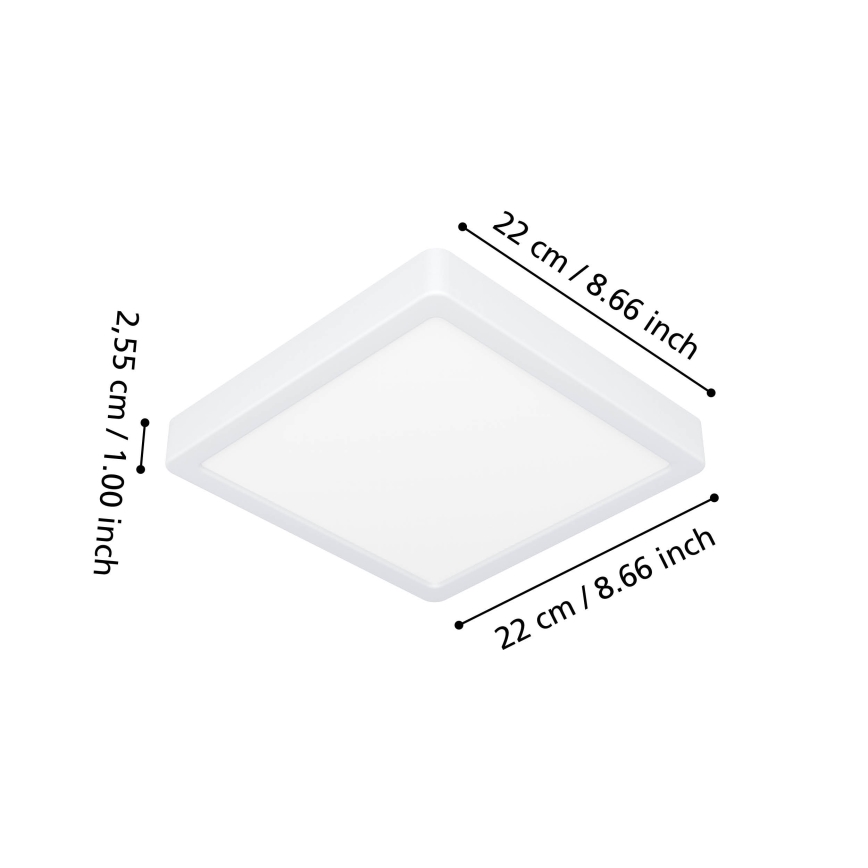 Eglo - Candeeiro de tecto LED RGBW regulável para casa de banho LED/10,5W/230V 2700-6500K 22x22 cm IP44 branco