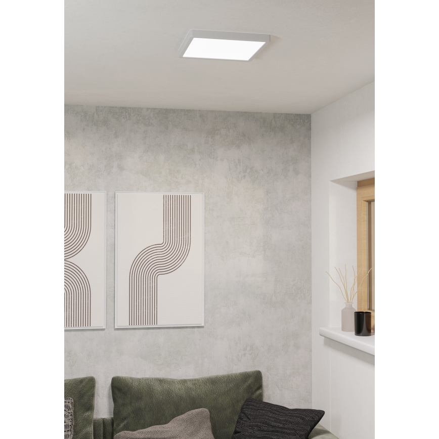 Eglo - Candeeiro de tecto LED RGBW dimerizável para casa de banho LED/13,5W/230V 2700-6500K 29,5x29,5 cm IP44 branco