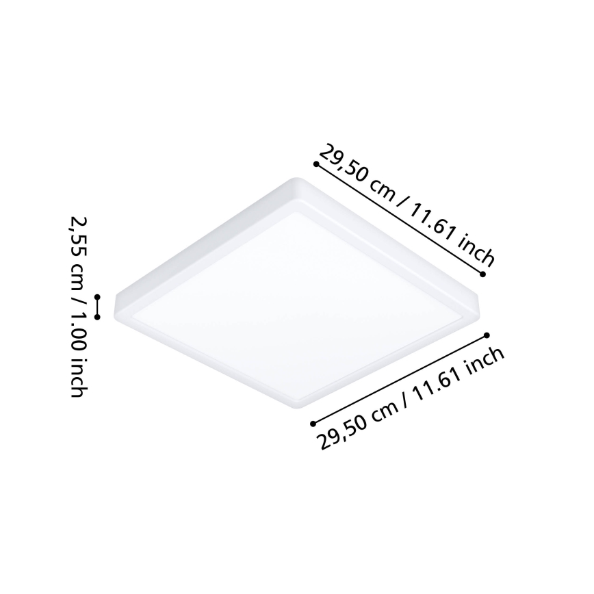Eglo - Candeeiro de tecto LED RGBW dimerizável para casa de banho LED/13,5W/230V 2700-6500K 29,5x29,5 cm IP44 branco