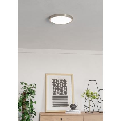 Eglo - Candeeiro de tecto para casa de banho LED RGBW dimerizável LED/14,3W/230V 2700-6500K Ø 27,8 cm IP44 cromado mate