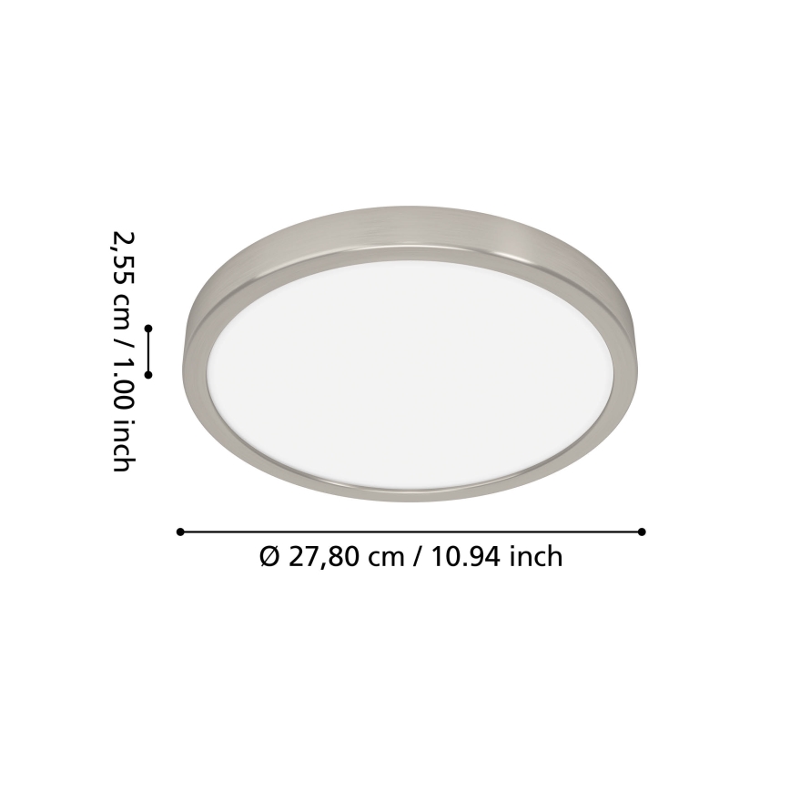 Eglo - Candeeiro de tecto para casa de banho LED RGBW dimerizável LED/14,3W/230V 2700-6500K Ø 27,8 cm IP44 cromado mate