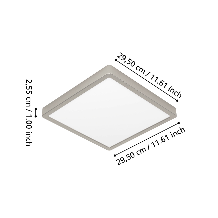 Eglo - Plafon LED RGBW regulável para casa de banho LED/13,5W/230V 2700-6500K 29,5x29,5 cm IP44 cromo mate