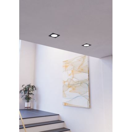 Eglo - Luminária de teto embutida LED/6,3W/230V 2700/4000/6500K 11,9x11,9 cm preta