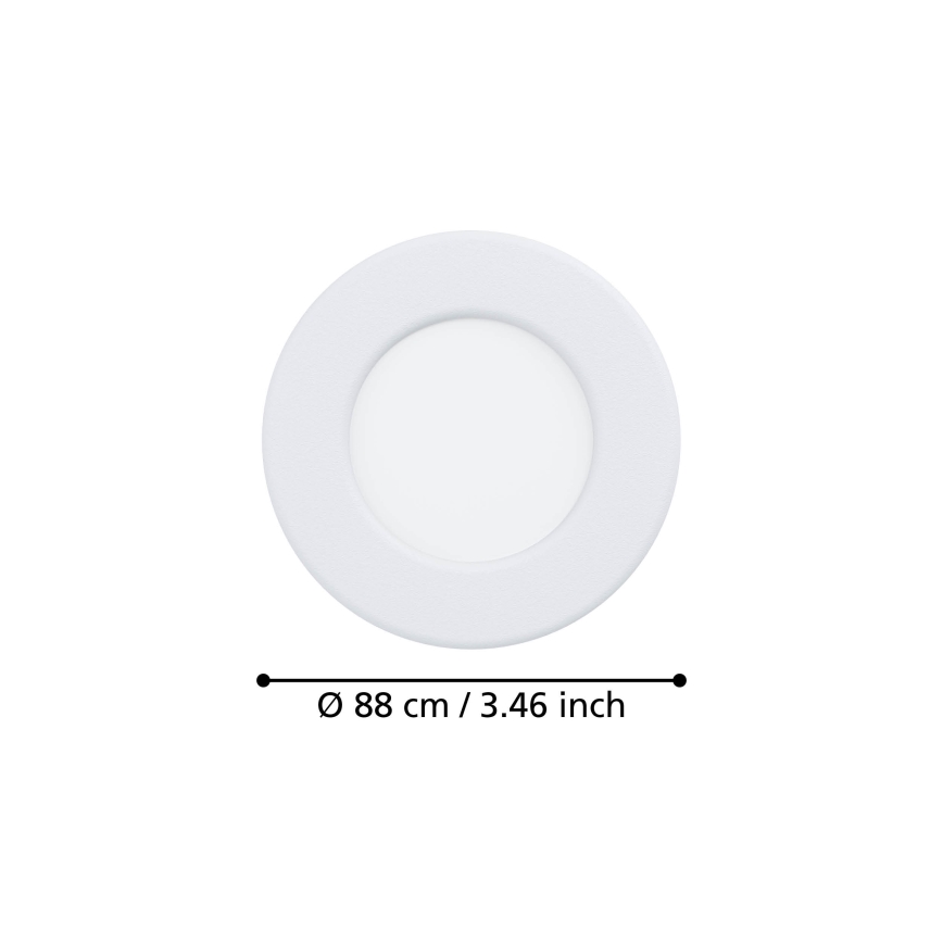 Eglo - Luminária de embutir LED/3,7W/230V 2700/4000/6500K Ø 8,8 cm branca