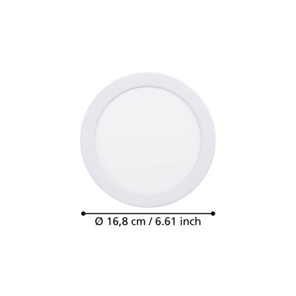 Eglo - Luminária LED de encastrar LED/10,5W/230V 2700/4000/6500K Ø 16,8 cm branca