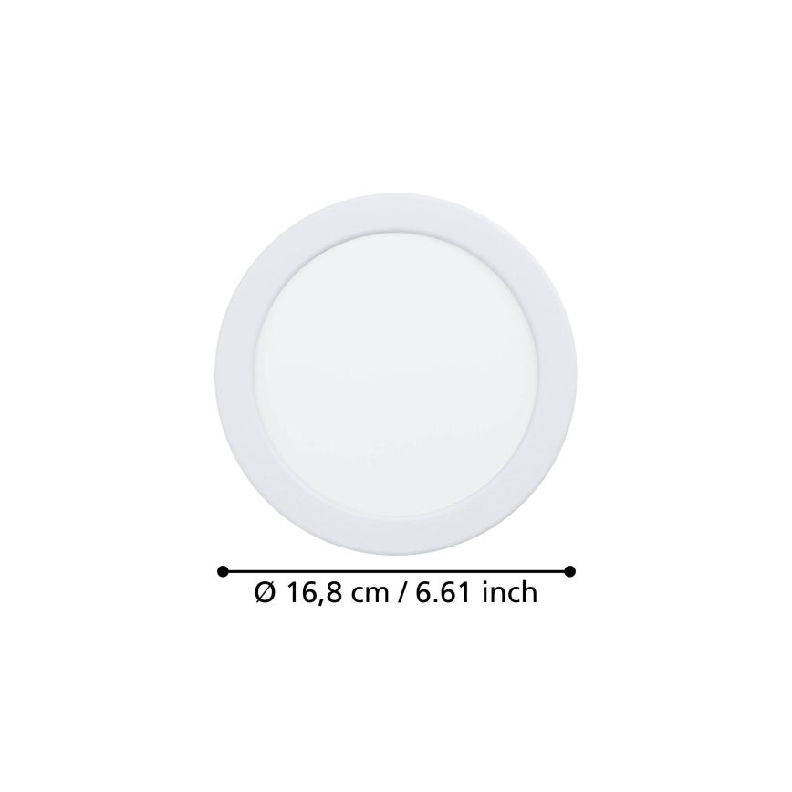 Eglo - Luminária LED de encastrar LED/10,5W/230V 2700/4000/6500K Ø 16,8 cm branca
