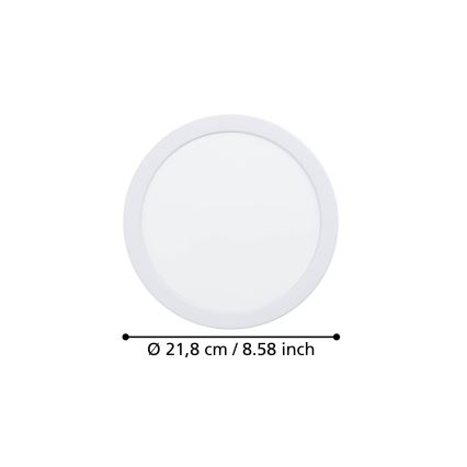 Eglo - Luminária LED de embutir/18,5W/230V 2700/4000/6500K Ø 21,6 cm branca