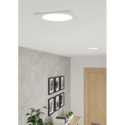 Eglo - Luminária de embutir LED/10,5W/230V 2700/4000/6500K 16,6x16,6 cm branca