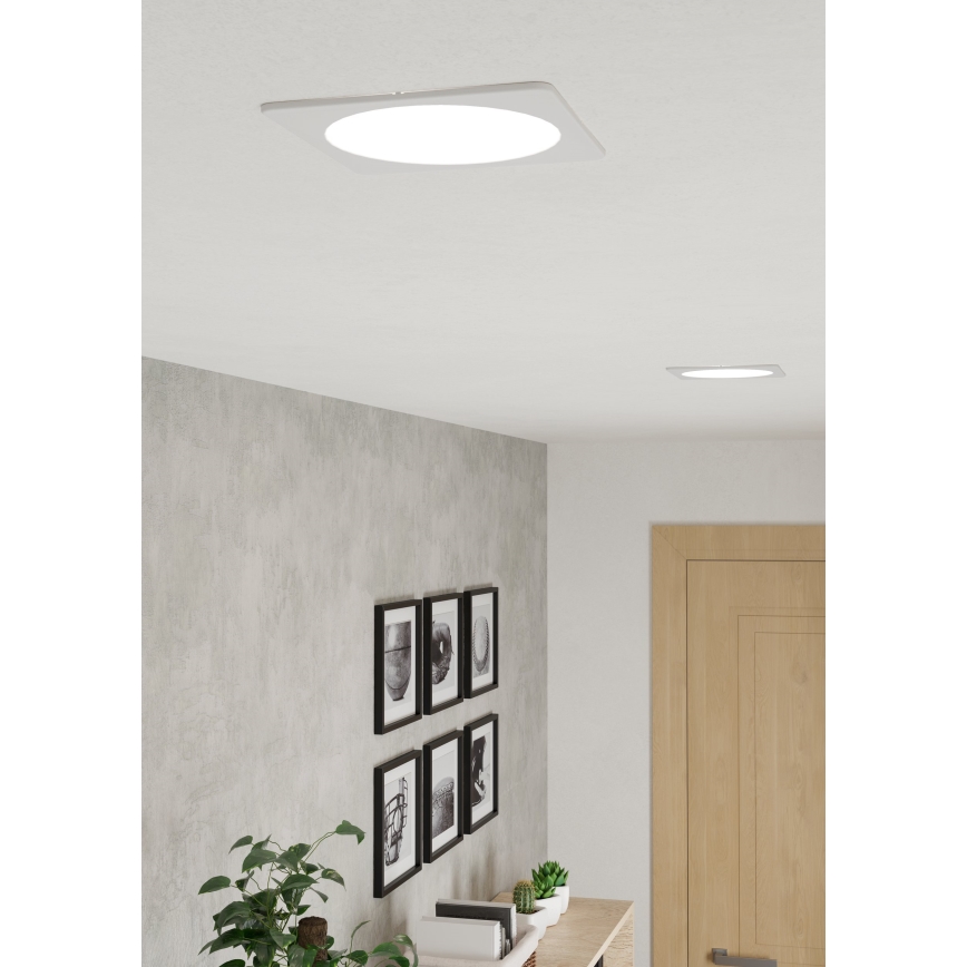 Eglo - Luminária de embutir LED/10,5W/230V 2700/4000/6500K 16,6x16,6 cm branca