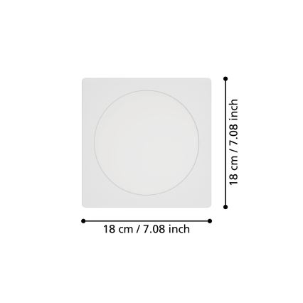 Eglo - Luminária de embutir LED/10,5W/230V 2700/4000/6500K 16,6x16,6 cm branca