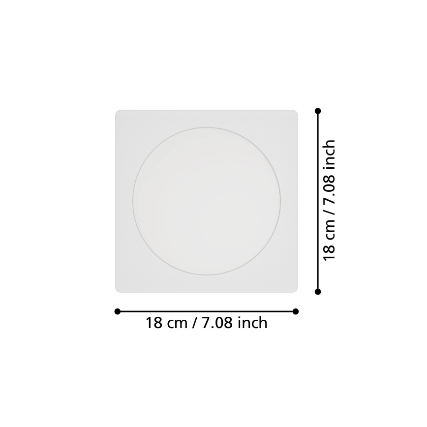 Eglo - Luminária de embutir LED/10,5W/230V 2700/4000/6500K 16,6x16,6 cm branca