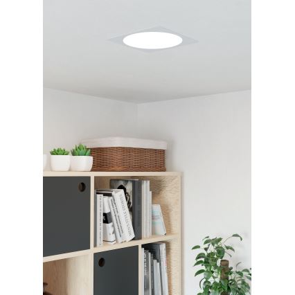Eglo - Luminária LED embutida para tecto/18,5W/230V 2700/4000/6500K 21,6x21,6 cm branca