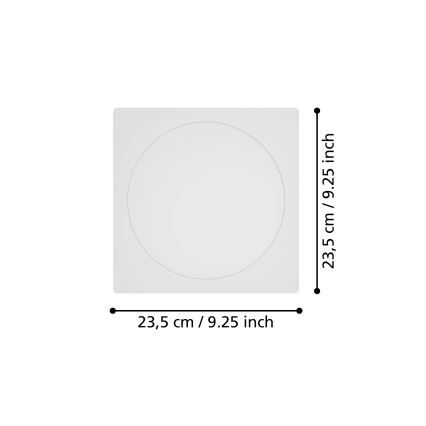 Eglo - Luminária LED embutida para tecto/18,5W/230V 2700/4000/6500K 21,6x21,6 cm branca