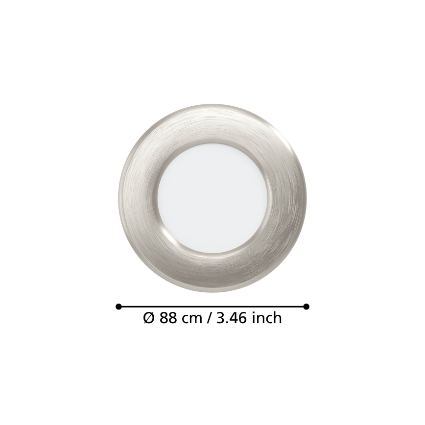 Eglo - Luminária de embutir LED/3,7W/230V 2700/4000/6500K Ø 8,8 cm cromo mate