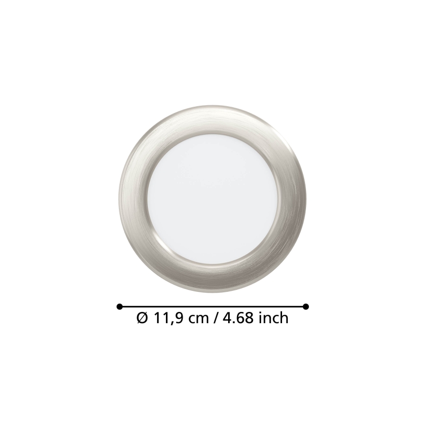 Eglo - Luminária LED de encastrar/6,3W/230V 2700/4000/6500K Ø 11,9 cm cromo mate