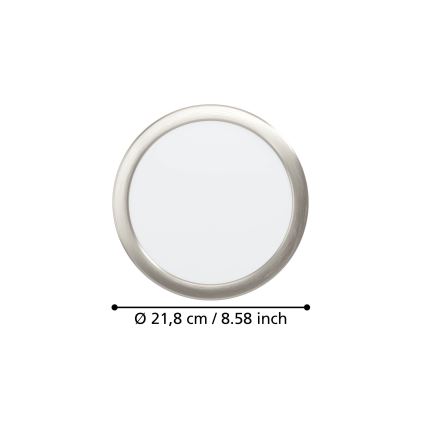 Eglo - Luminária LED de embutir/18,5W/230V 2700/4000/6500K diâmetro 21,6 cm cromado fosco