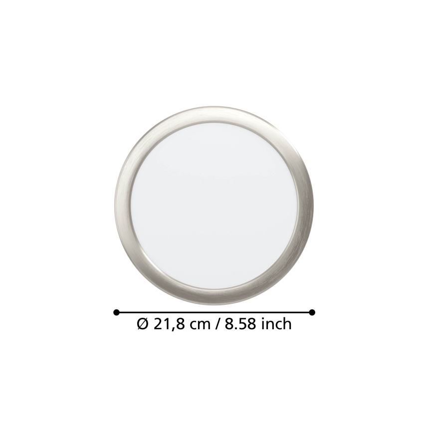 Eglo - Luminária LED de embutir/18,5W/230V 2700/4000/6500K diâmetro 21,6 cm cromado fosco