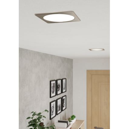 Eglo - Luminária de embutir LED/10,5W/230V 2700/4000/6500K 16,6x16,6 cm cromo fosco