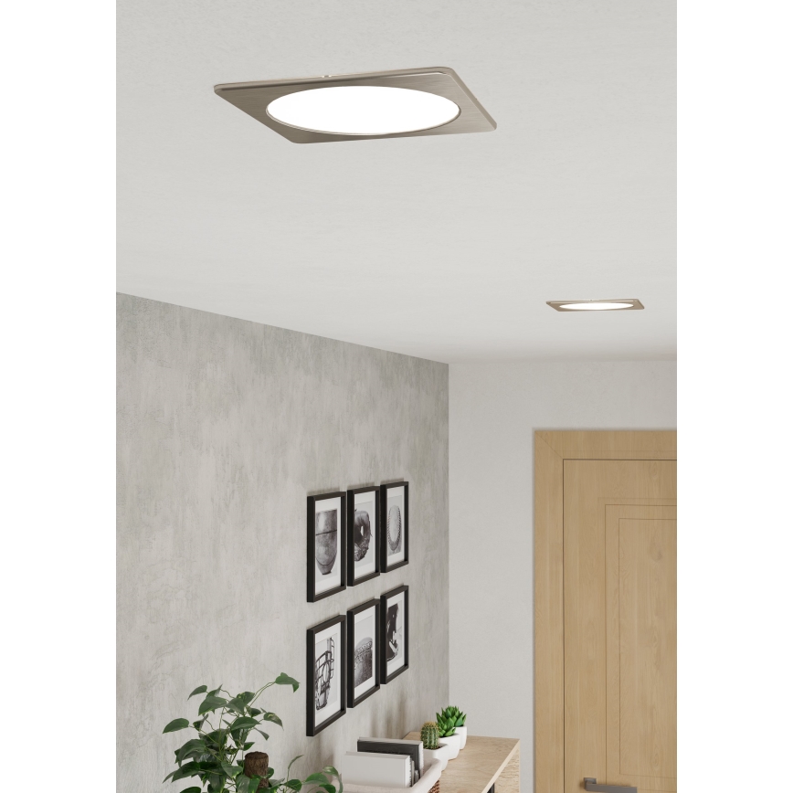 Eglo - Luminária de embutir LED/10,5W/230V 2700/4000/6500K 16,6x16,6 cm cromo fosco