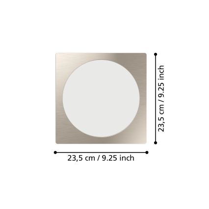 Eglo - Luminária LED de embutir LED/18,5W/230V 2700/4000/6500K 21,6x21,6 cm cromo mate