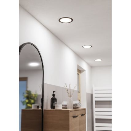 Eglo - Candeeiro LED de encastrar para casa de banho LED/10,5W/230V 2700/4000/6500K Ø 16,8 cm IP44 preto