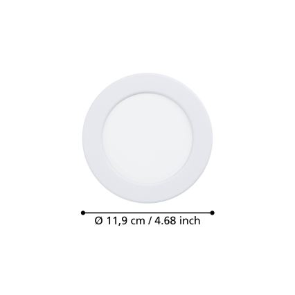 Eglo - Luminária LED embutida para casa de banho LED/6,3W/230V 2700/4000/6500K diâmetro 11,9 cm IP44 branca
