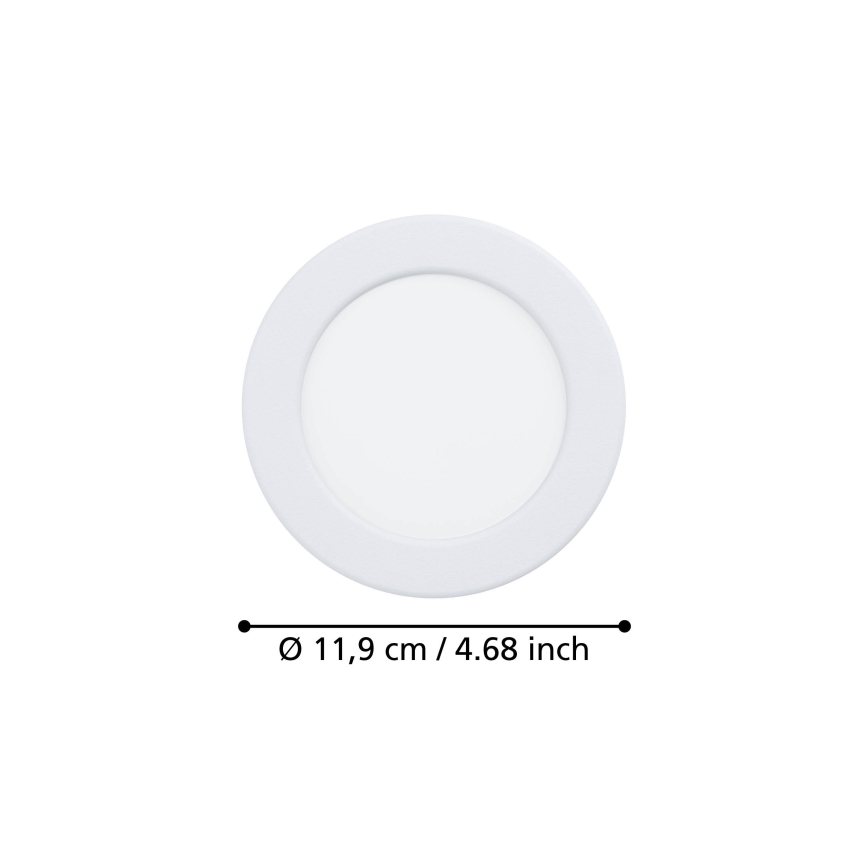 Eglo - Luminária LED embutida para casa de banho LED/6,3W/230V 2700/4000/6500K diâmetro 11,9 cm IP44 branca
