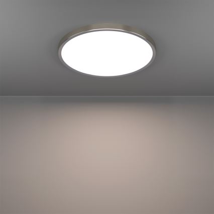 Eglo - Candeeiro de tecto dimerizável para casa de banho LED RGBW/17,5W/230V 2700-6500K Ø 38,9 cm IP44 cromo mate