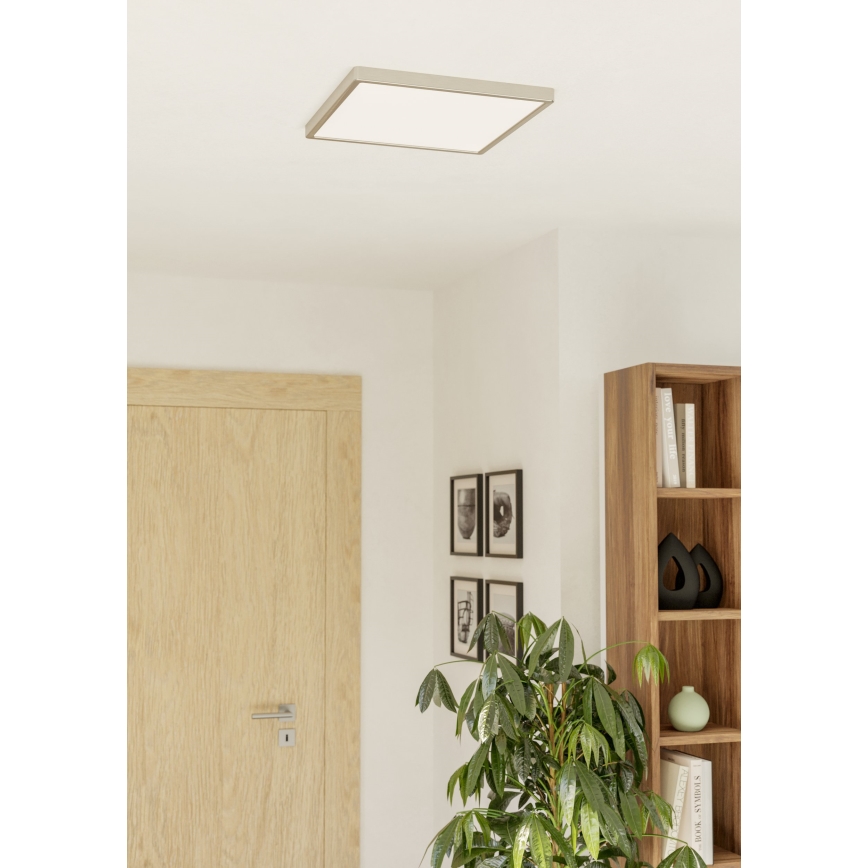 Eglo - Candeeiro de tecto LED RGBW dimerizável para casa de banho LED/17,8W/230V 2700-6500K 39x39 cm IP44 cromado mate