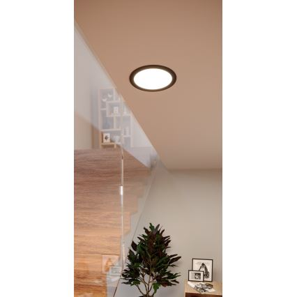 Eglo - Luminária embutida para casa de banho LED RGBW dimerizável LED/9,5W/230V 2700-6500K Ø 16,8 cm IP44 preta