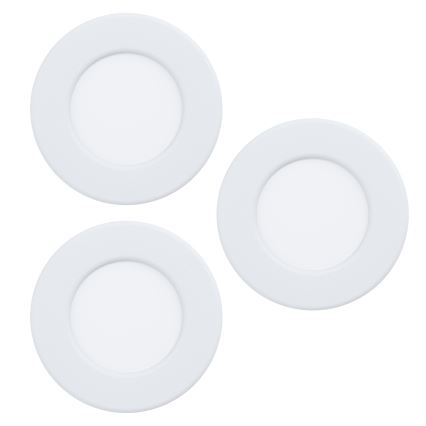 Eglo - Conjunto de 3 spots embutidos LED RGBW dimerizáveis para casa de banho LED/2,8W/230V 2700–6500K Ø 8,8 cm IP44 branco