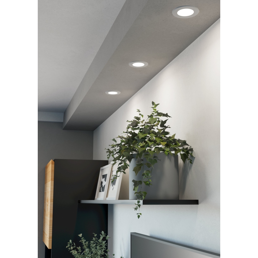 Eglo - Conjunto de 3 spots embutidos LED RGBW dimerizáveis para casa de banho LED/2,8W/230V 2700–6500K Ø 8,8 cm IP44 branco