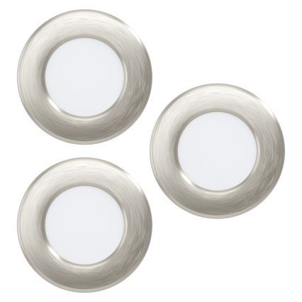 Eglo - Conjunto 3x LED RGBW dimerizável, luminária encastrada para casa de banho, LED/2,8W/230V 2700-6500K Ø 8,8 cm IP44 cromo fosco