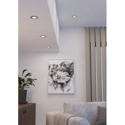Eglo - Conjunto 3x LED RGBW dimerizável, luminária encastrada para casa de banho, LED/2,8W/230V 2700-6500K Ø 8,8 cm IP44 cromo fosco