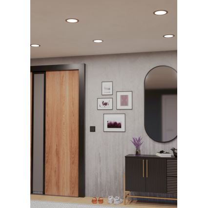 Eglo - Luminária encastrável LED RGBW dimerizável para casa de banho LED/9,5W/230V 2700-6500K Ø 16,8 cm IP44 cromado mate